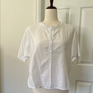 LOFT | Breezy White Cotton Short Sleeve Blouse SP
